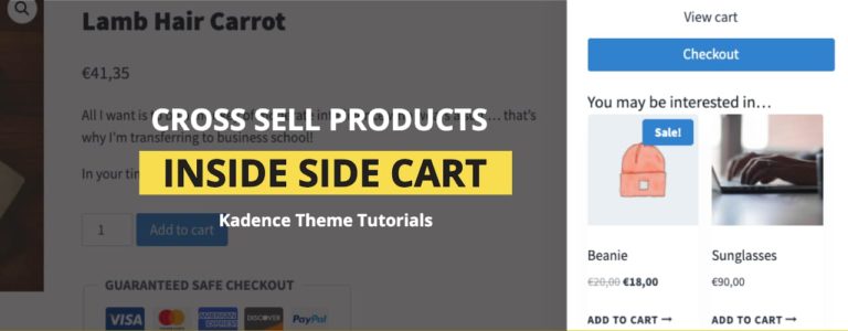 How to Add Cross Sell Products Inside Kadence Theme Side Cart?