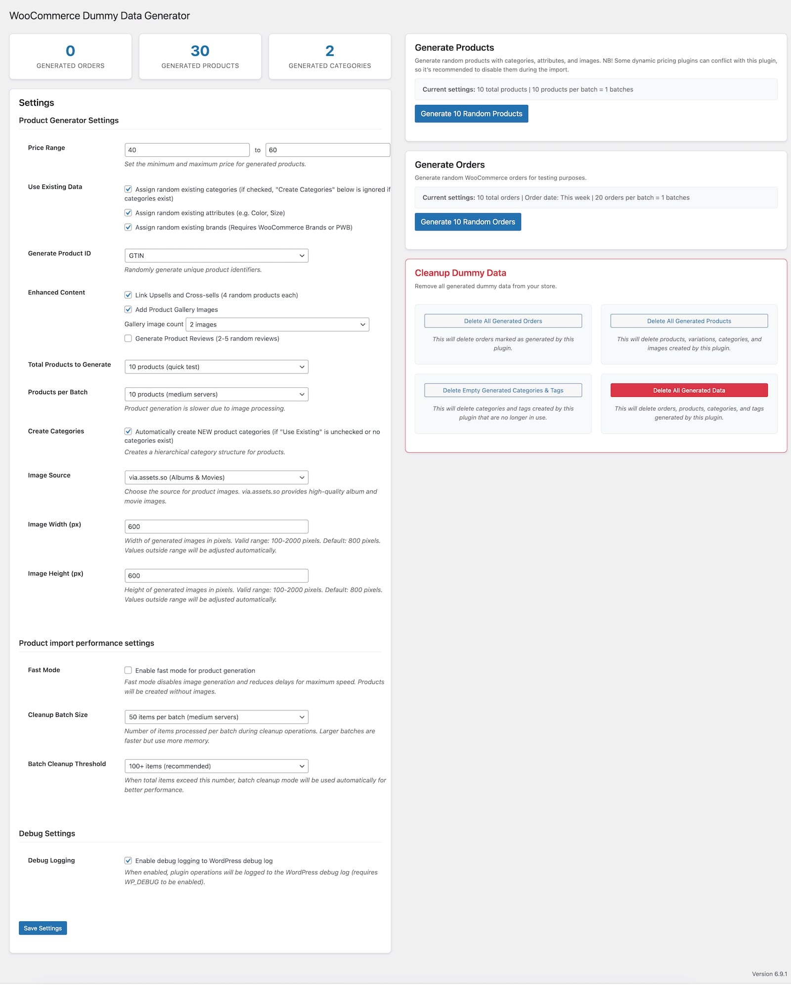 WooCommerce Dummy Data Generator