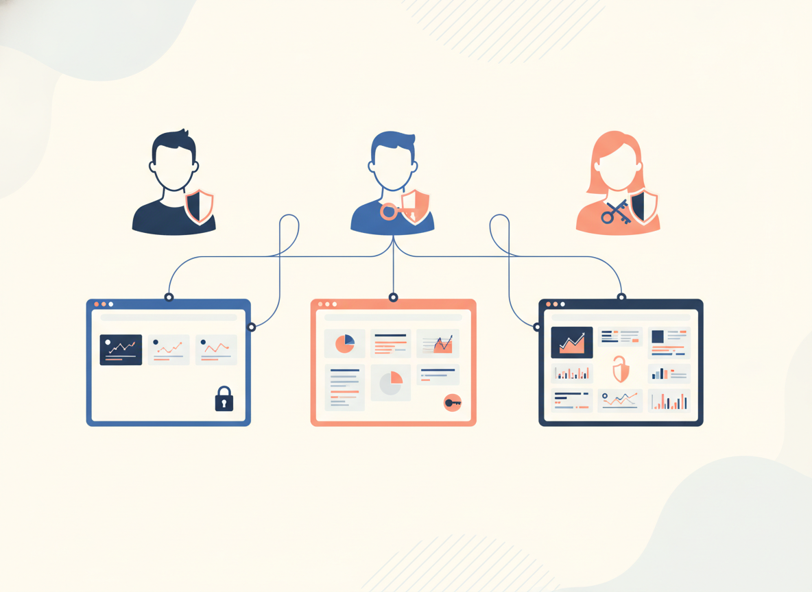 Different WordPress user roles viewing tailored dashboard panels